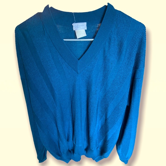 Vintage Ermenegildo Zegna Teal Cashmere Sweater - Picture 2 of 5